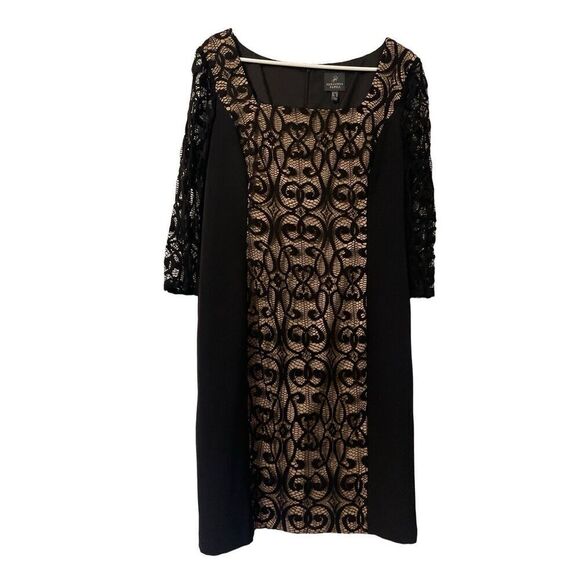 Adrianna Papell Black Lace Overlay Dress.  beautiful! - Picture 2 of 6